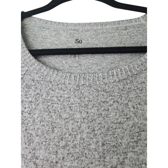 SO Lounge Life Womens Top Medium Gray Knit Long Sleeve Tie Front Casual - Picture 3 of 10